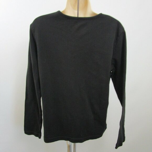 CHRISTMAS Top T-Shirt Medium HO HO HO Bling Long Sleeve Santa Wreath Embellished - Picture 3 of 10